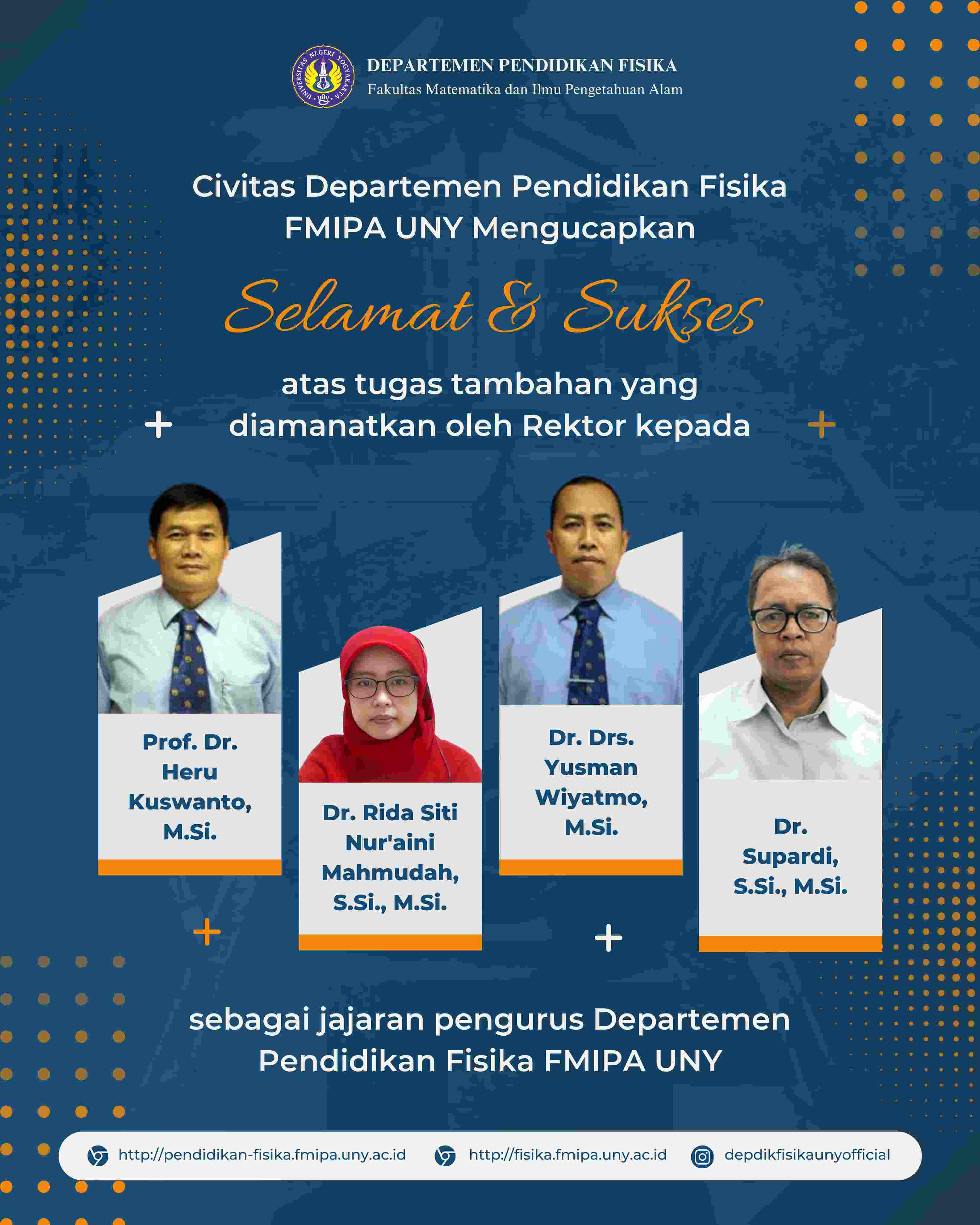 Selamat Dan Sukses Kepada Jajaran Pengurus Departemen Pendidikan Fisika ...